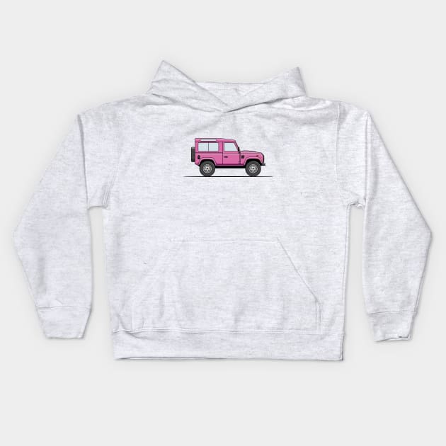 Land Rover Defender - Pink Kids Hoodie by JingleSnitch
